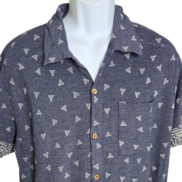 Tommy Jeans Mens‎ Tropical Print Shirt XL Button Down Cotton Blend Shell Buttons - Picture 2 of 7
